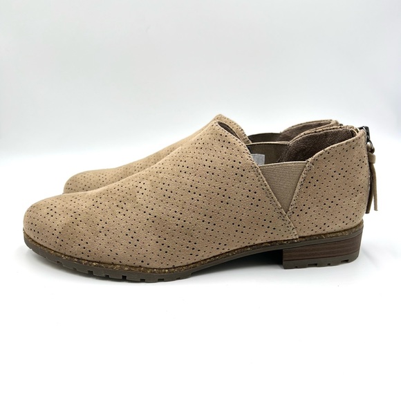 Dr Scholls Size 9.5 Microsuede Brown Taupe Beige Ankle Boots Shooties Shoes - Picture 5 of 13